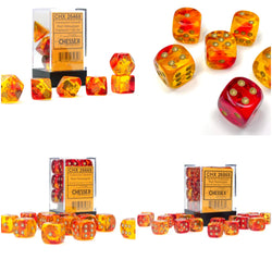Gemini® Polyhedral Translucent Red-Yellow/gold 7-Die Set /16mm/12mm (Online Only)