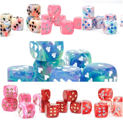 Heart Pips 16MM d6 | 7 Color Options | Multipack Options (Online Only)