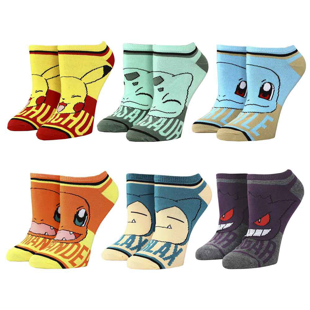 Pokemon Character Ankle Socks 6 Pair Set (Online Order Only)