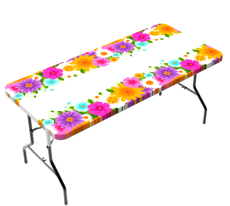 TCPlus Polyester Fittted 6ft Tablecloth- Spring (ONLINE ORDER ONLY)