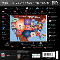 NFL - League Map 500 Piece Jigsaw Puzzle (ONLINE ORDER ONLY)