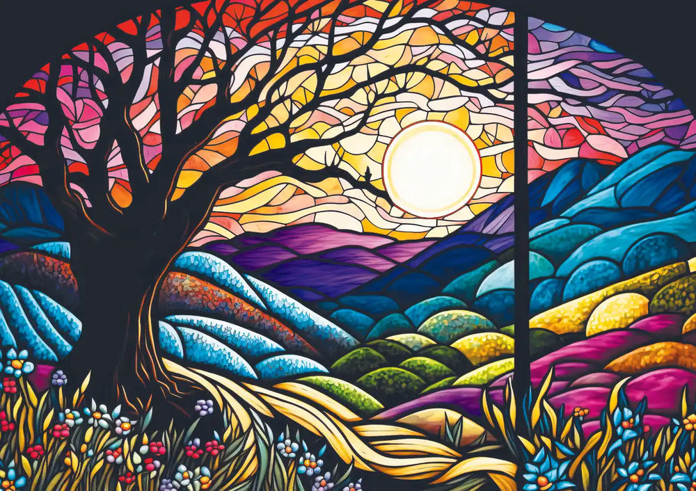 Trefl Stained Glass Sunset 1000 Piece Puzzle (ONLINE ORDER ONLY)