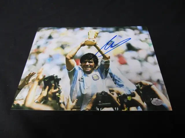 #10 Diego Maradona Argentina Champion Signed 8x10 Photo Heritage COA A41012 (Online Order Only)