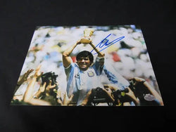 #10 Diego Maradona Argentina Champion Signed 8x10 Photo Heritage COA A41012 (Online Order Only)