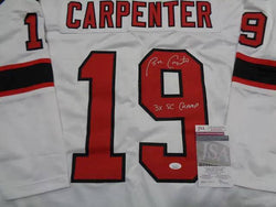 Bobby Carpenter New Jersey Devils Autographed & Inscribed Custom Hockey Style Jersey JSA W coa (Online Order Only)