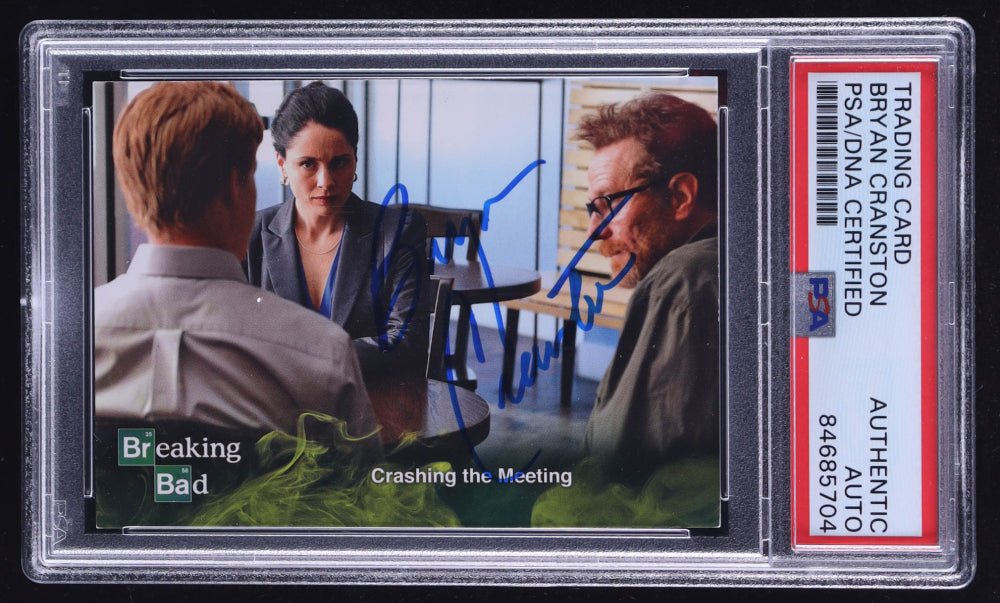 Bryan Cranston Signed 2014 Cryptozoic "Breaking Bad" Crashing The Meeting #128 (PSA) (Online Order Only)