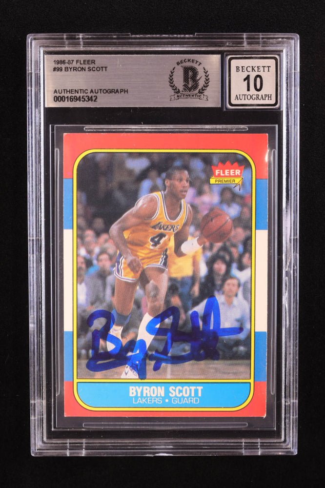 Byron Scott Signed 1986-87 Fleer #99 RC (BGS | Autograph Grade 10) (Online Order Only)
