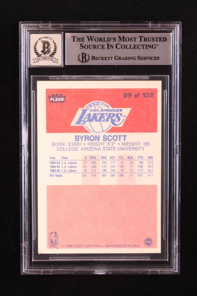 Byron Scott Signed 1986-87 Fleer #99 RC (BGS | Autograph Grade 10) (Online Order Only)