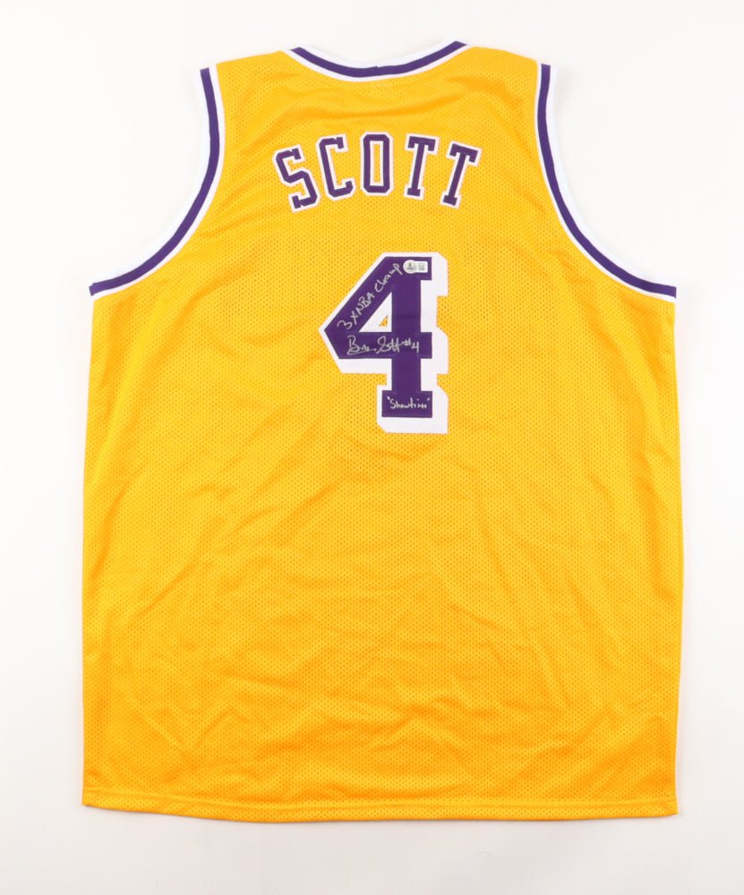 Byron Scott Signed Jersey Inscribed "3x NBA Champ" & "Showtime" (Beckett) (Online Order Only)