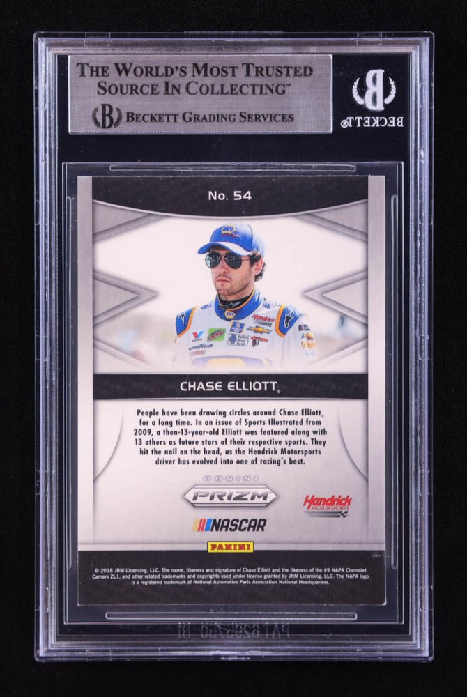 Chase Elliott Signed 2018 Panini Prizm #54 VOR (BGS) (Online Order Only)