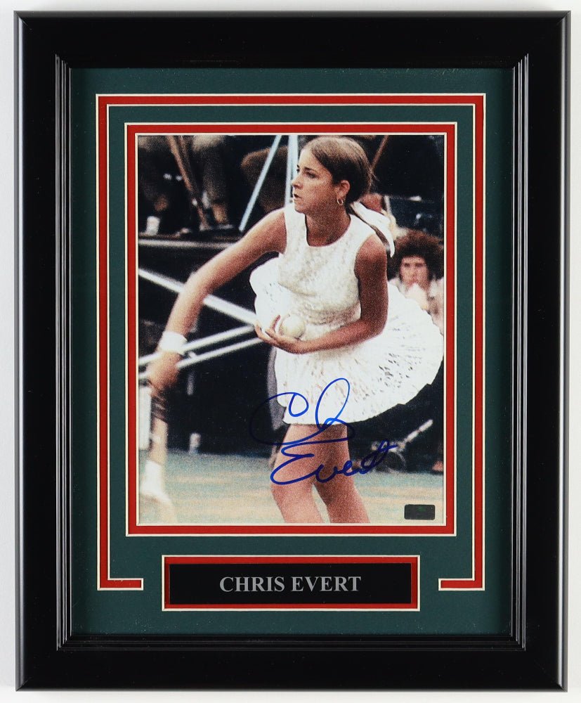 Chris Evert Signed Custom Framed Photo Display (Palm Beach) (Online Order Only)