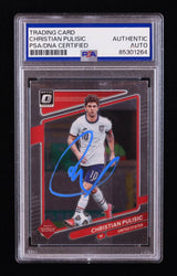 Christian Pulisic Signed 2021-22 Donruss Optic #160 (PSA) (Online Order Only)