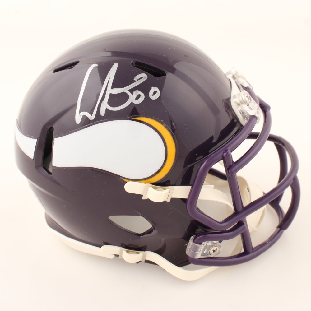 Cris Carter Signed Vikings Throwback Speed Mini Helmet (Schwartz) (Online Order Only)