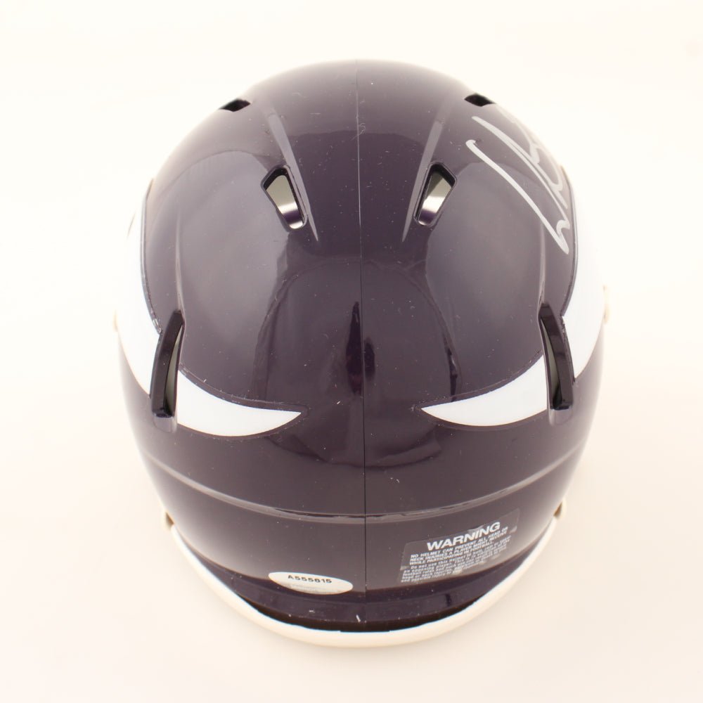 Cris Carter Signed Vikings Throwback Speed Mini Helmet (Schwartz) (Online Order Only)