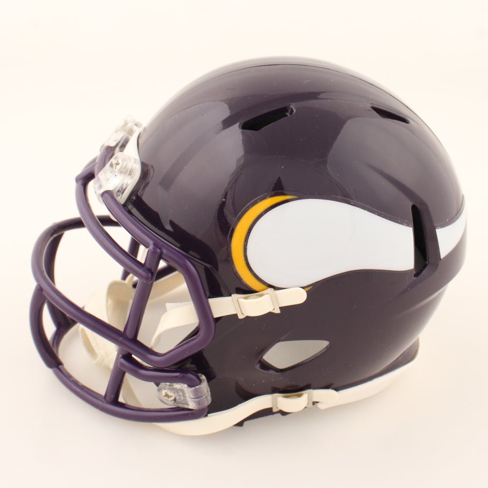 Cris Carter Signed Vikings Throwback Speed Mini Helmet (Schwartz) (Online Order Only)