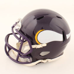 Cris Carter Signed Vikings Throwback Speed Mini Helmet (Schwartz) (Online Order Only)