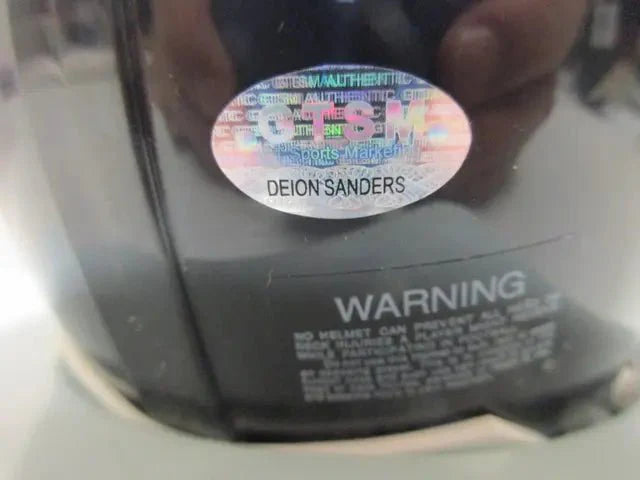 Deion Sanders of the Atlanta Falcons signed autographed mini football helmet GTSM HOLO (Online Order Only)
