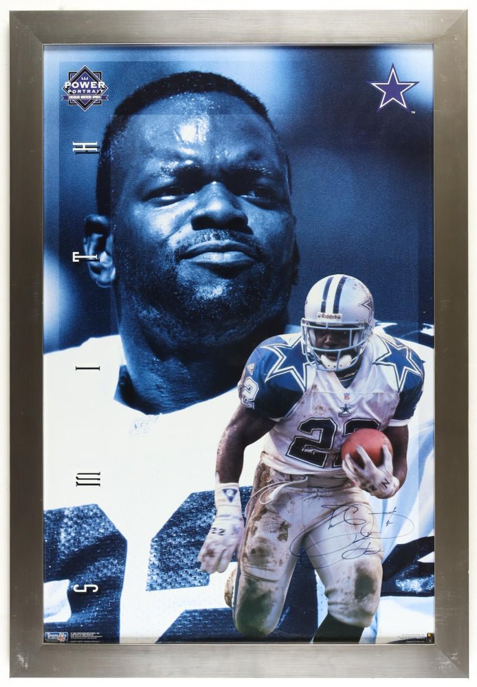 Emmitt Smith Signed Cowboys Custom Framed Poster Display (Beckett) (Online Order Only)