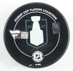 Gabriel Landeskog Signed 2022 Avalanche Stanley Cup Final Logo Hockey Puck (Fanatics) (Online Order Only)
