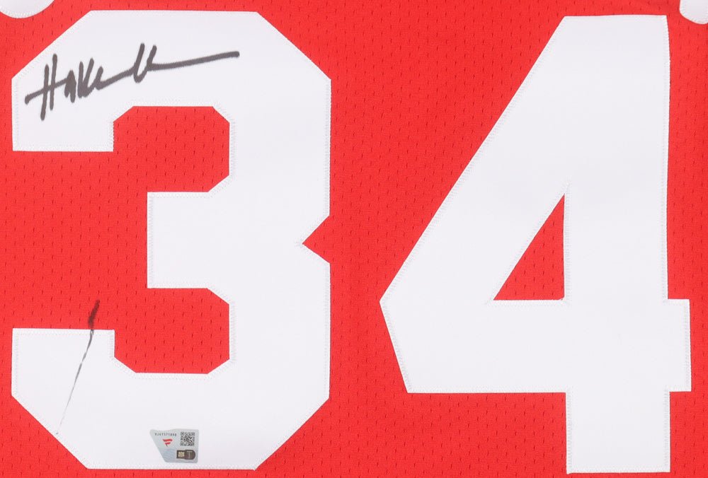 Hakeem Olajuwon Signed Rockets Jersey (Fanatics) (Online Order Only)