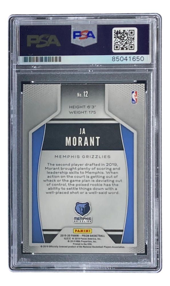 Ja Morant Signed 2019-20 Panini Prizm Instant Impact #12 (PSA) (Online Order Only)