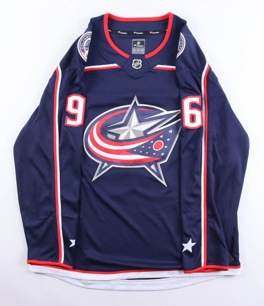 Jack Roslovic Signed Blue Jackets Jersey (DA) (Online Order Only)