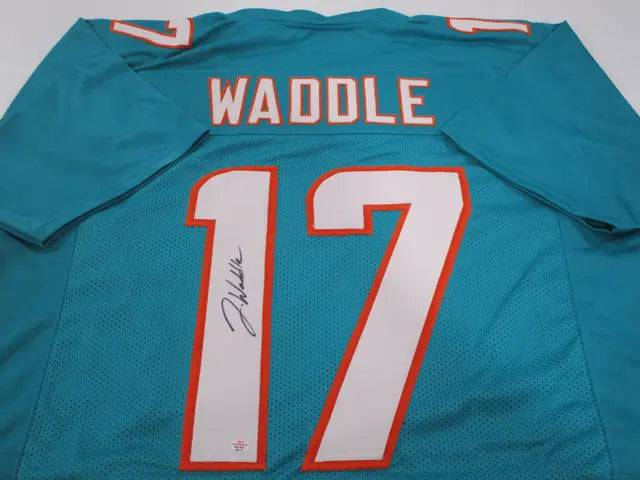Jaylen Waddle of the Miami Dolphins signed autographed football jersey PAAS COA 116 (Online Order Only)