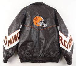 Jim Brown Signed Browns Jacket Inscribed "HOF 71" (JSA) (Online Order Only)