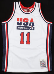 Karl Malone Signed Team USA Jersey (Fanatics) (Online Order Only)