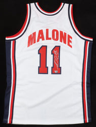 Karl Malone Signed Team USA Jersey (Fanatics) (Online Order Only)