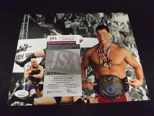 KURT ANGLE SIGNED 8X10 PHOTO JSA COA WWE (Online Order Only)