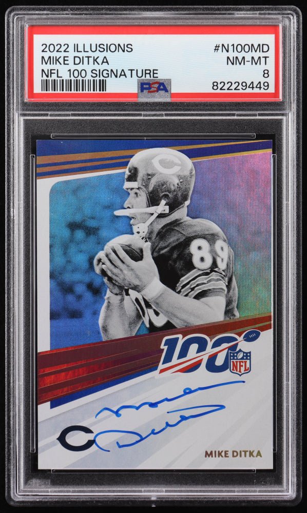 Mike Ditka 2022 Panini NFL 100 Signatures #2 (PSA 8) (Online Order Only)