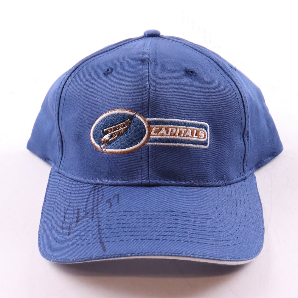 Olaf Kölzig Signed Capitals Logo Hat (Beckett) (Online Order Only)