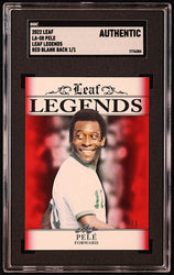 Pele 2022 Leaf Legends Red Blank Back #LA08 #1/1 (SGC Authentic) (Online Order Only)
