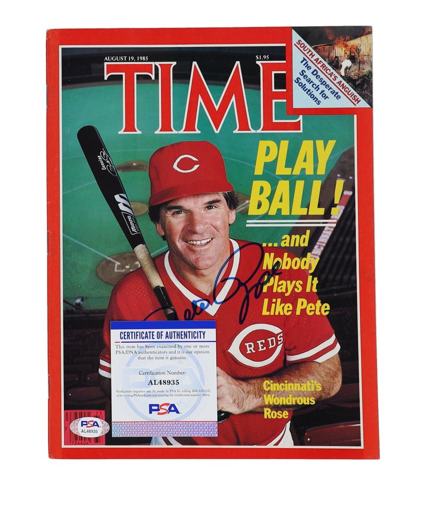 Pete Rose Signed "Time" Magazine (PSA) (Online Order Only)