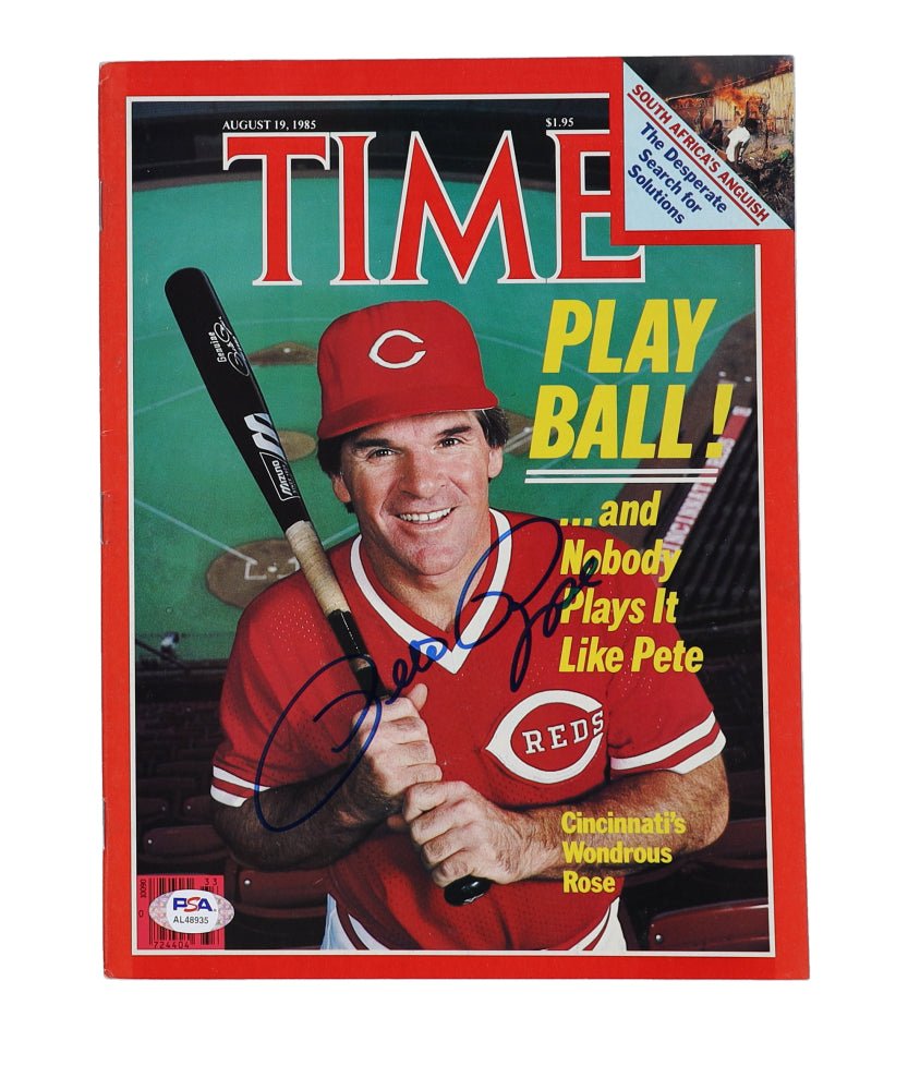 Pete Rose Signed "Time" Magazine (PSA) (Online Order Only)