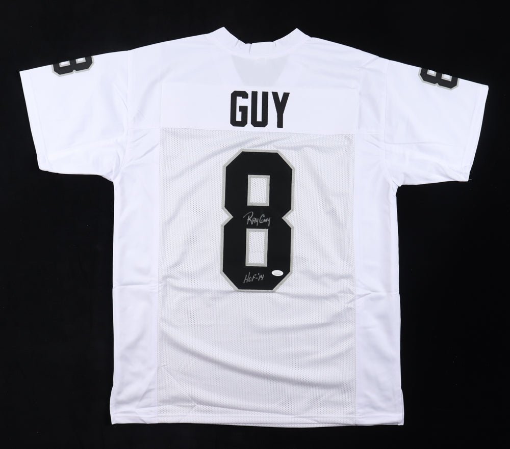 Ray Guy Signed Jersey Inscribed "HOF-14" (JSA) (Online Order Only)