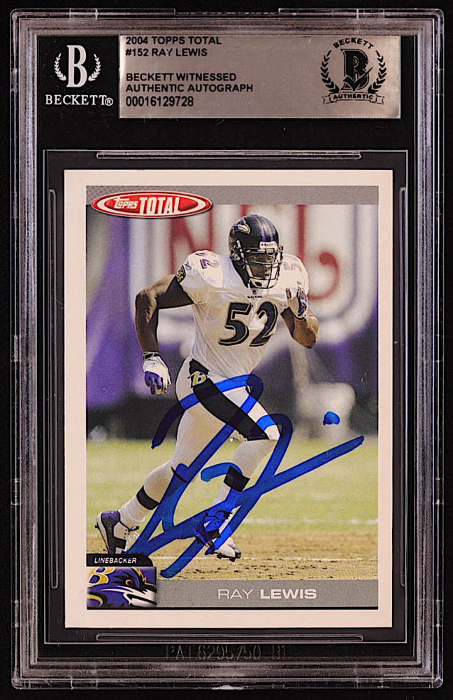 Ray Lewis Signed 2004 Topps Total #152 (BGS) (Online Order Only)