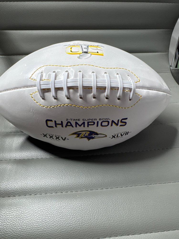 Ray Lewis Signed Team Logo Football with coa (Online Order Only)