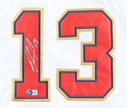 Ronald Acuna Jr. Signed Jersey With 2021 World Series Patch (Beckett) (Online Order Only)