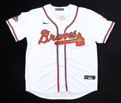 Ronald Acuna Jr. Signed Jersey With 2021 World Series Patch (Beckett) (Online Order Only)