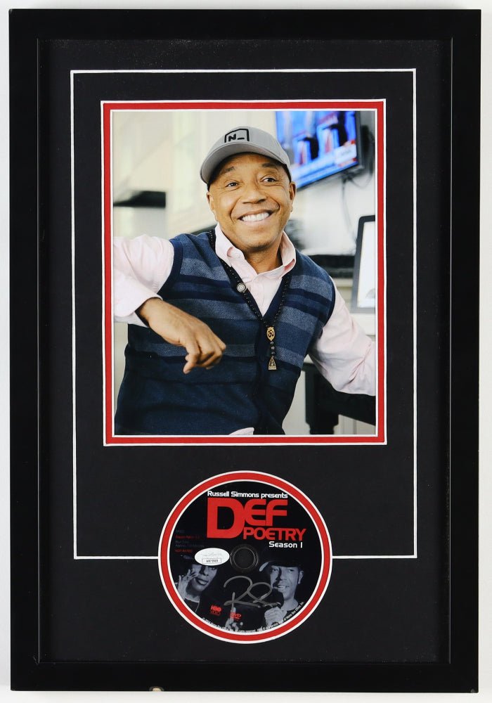 Russell Simmons Signed "Def Poetry" Custom Framed DVD Display (JSA) (Online Order Only)