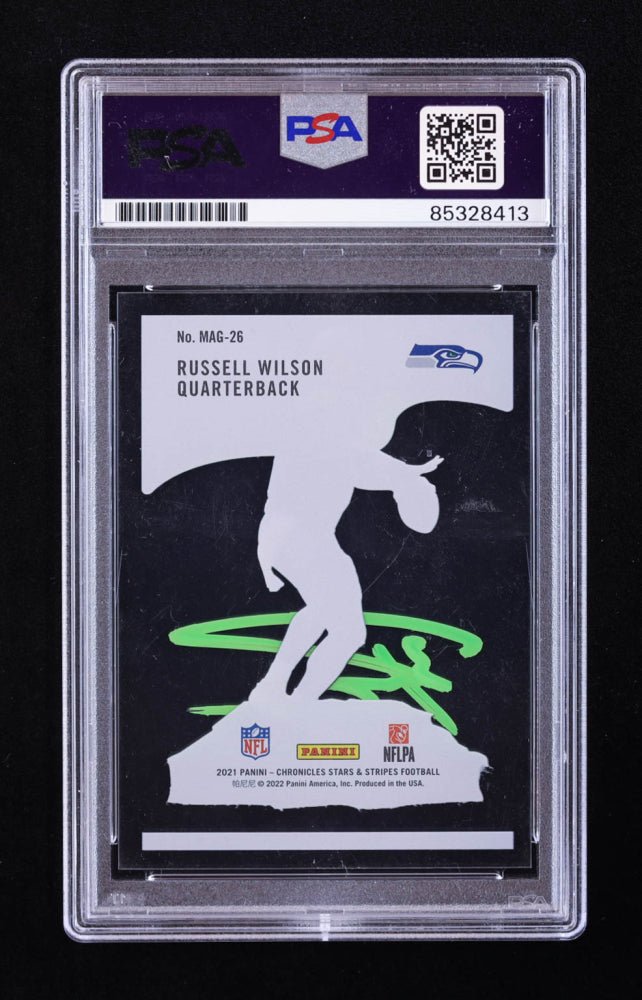 Russell Wilson Signed 2021 Panini Chronicles Magnitude #26 (PSA) (Online Order Only)