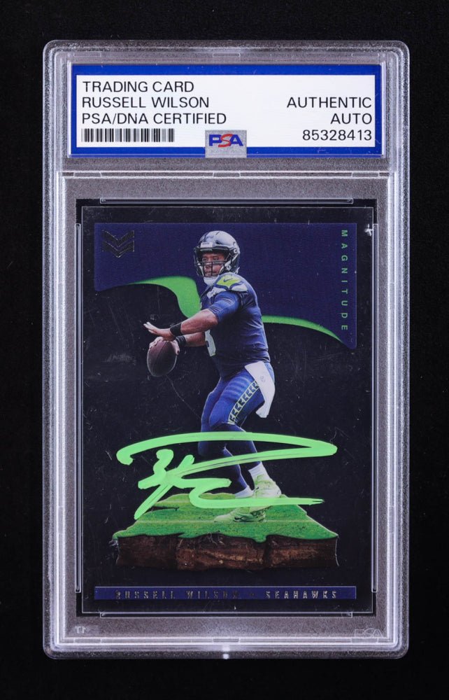 Russell Wilson Signed 2021 Panini Chronicles Magnitude #26 (PSA) (Online Order Only)