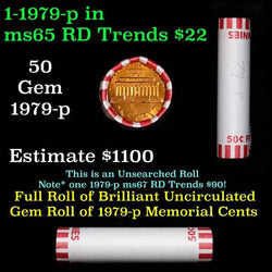 Shotgun Lincoln 1c roll, 1979-p 50 pcs Bank Wrapper. (Online Order Only)