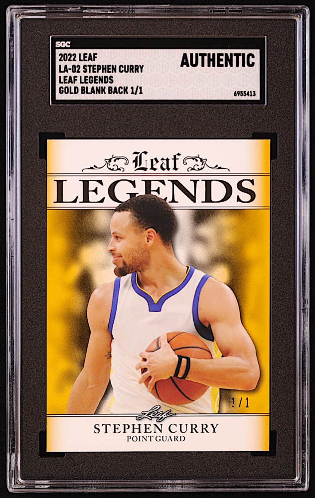 Stephen Curry 2022 Leaf Legends Gold Blank Back #LA02 #1/1 (SGC Authentic) (Online Order Only)