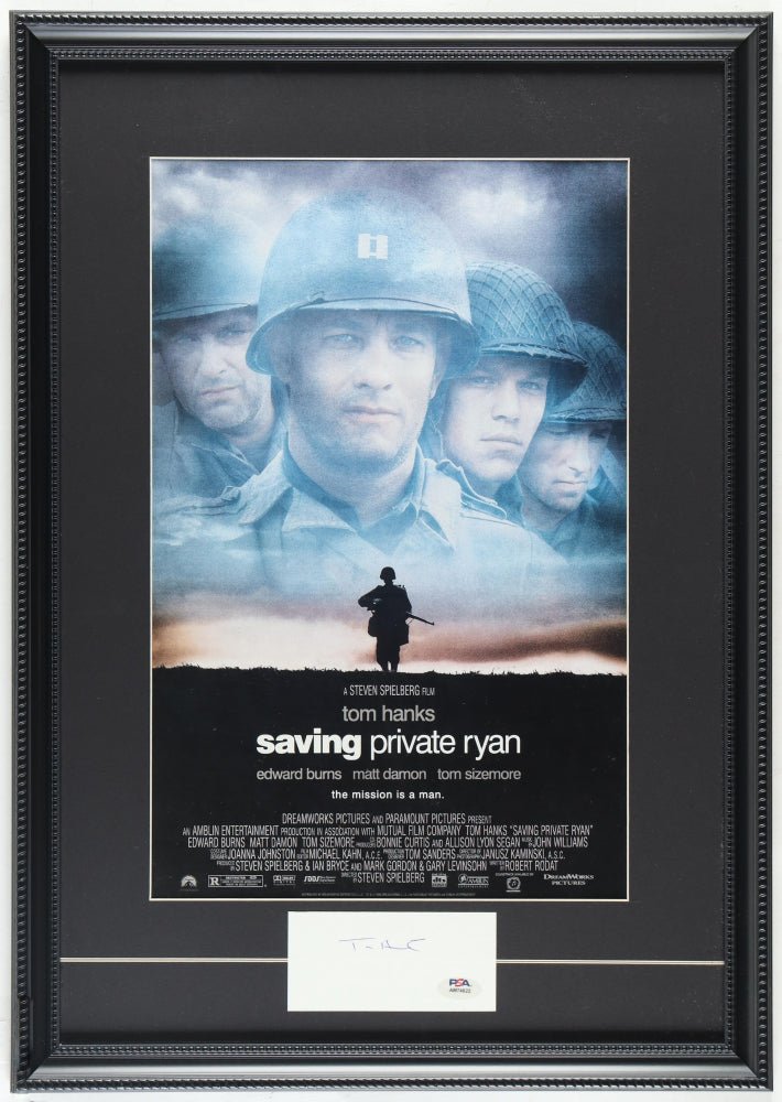 Tom Hanks Signed "Saving Private Ryan" Custom Framed Cut Display (Beckett & PSA) (Online Order Only)