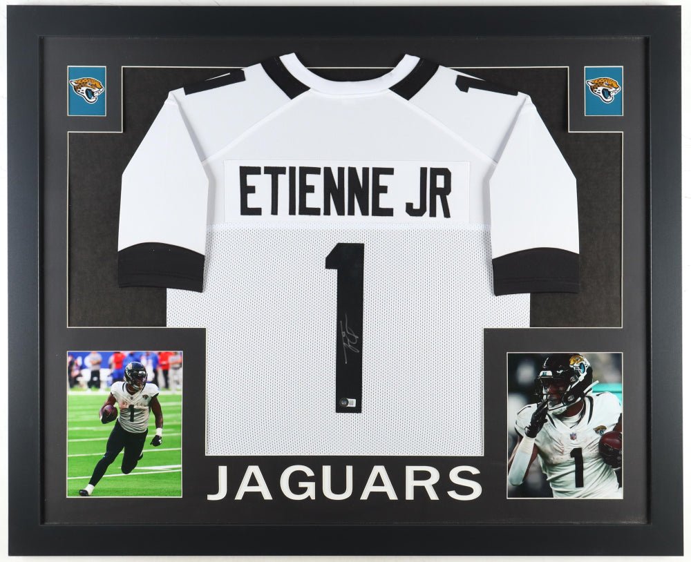 Travis Etienne Signed Custom Framed Jersey Display (Beckett) (Online Order Only)