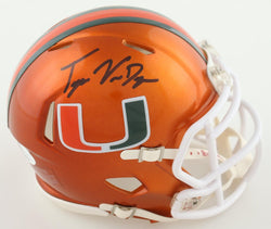 Tyler Van Dyke Signed Miami Hurricanes Flash Alternate Speed Mini Helmet (JSA) (Online Order Only)