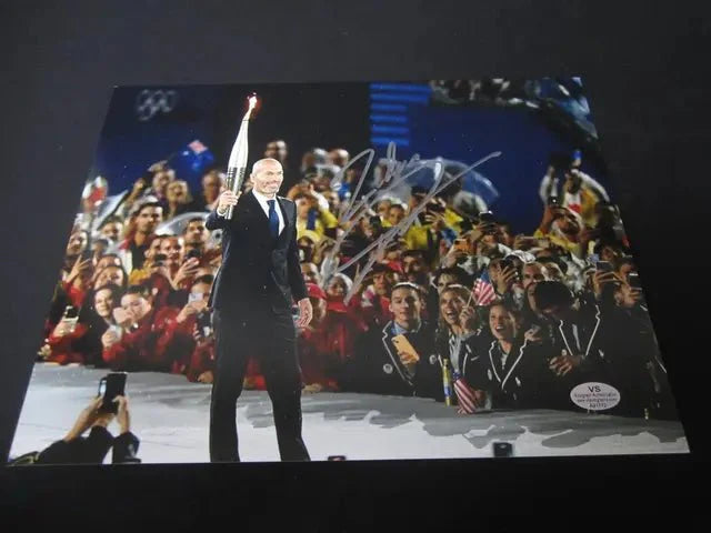 Zinedine Zidane Signed Torch 8x10 Photo W/Coa (Online Order Only)